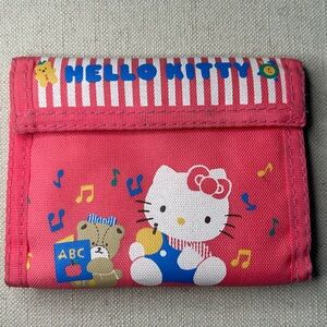 Hello Kitty Vintage Sanrio Nylon Bi-Fold Wallet Velcro